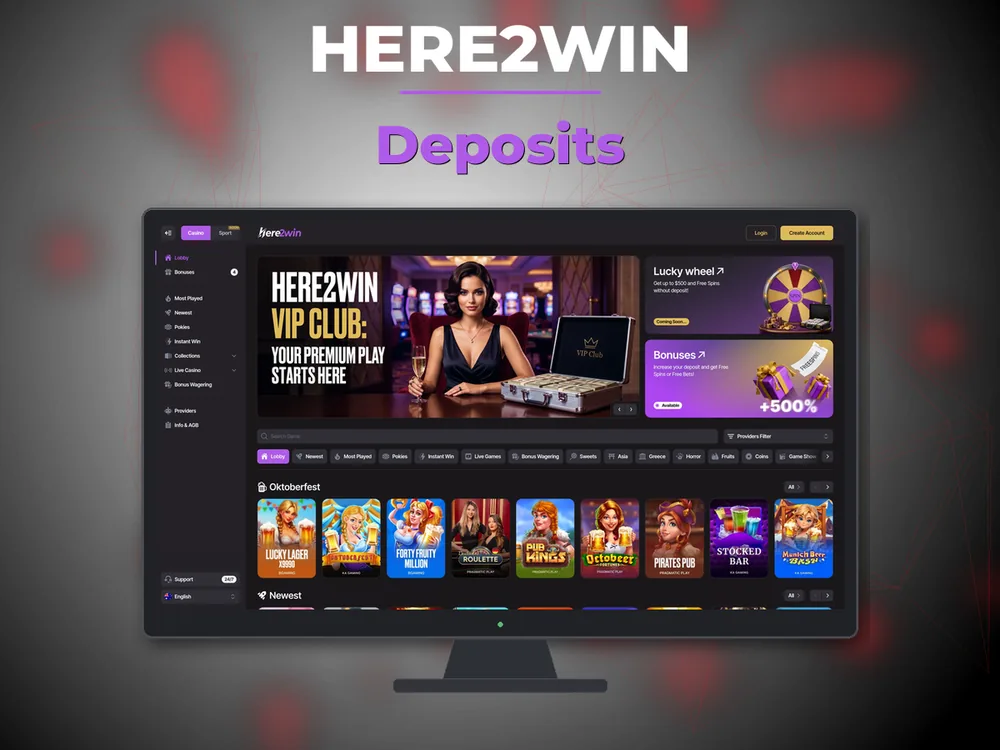 Here2win - Deposits